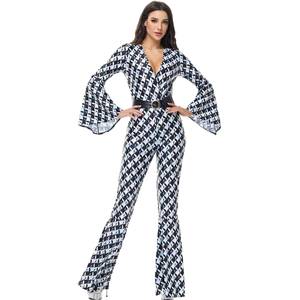 Disfraz Retro de los 80 con Diseño de Rejilla de Diamantes, Estilo Disco, para Halloween, Fiesta Hippie, Uniforme de Cantante - Product Image 6