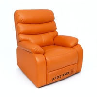 Design-Ledersessel im europäischen Stil für das Wohnzimmer, Einzelmöbel, multifunktionaler manueller Relaxsessel für entspannte Stunden und Maniküre