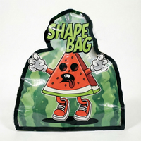Sachet Mylar découpé sur mesure avec fermeture Ziplock pour emballage de bonbons, snacks et biscuits, anti-odeur, forme unique, sachet plastique autoportant