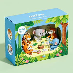 Emballage cadeau en <span class=keywords><strong>carton</strong></span> pliable personnalisé avec impression offset et fenêtre en éponge colorée en matériaux recyclés pour poupées en peluche figurines d'<span class=keywords><strong>action</strong></span> - Product Image 3