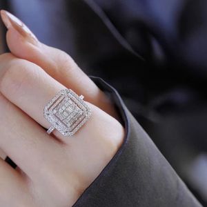 Xinfly Wholesale 18k White Gold 1ct Natural Diamond Square Shape EngagementRing Fine Custom Jewelry - Product Image 1