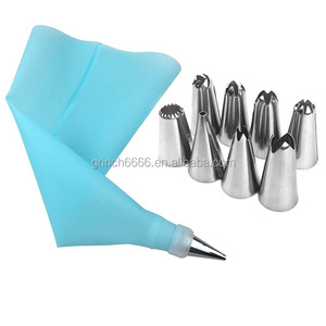 OEM in <span class=keywords><strong>Silicone</strong></span> pasticcere punte da cucina fai da te crema per glassa sacchetti di pasta riutilizzabili Set di 24 ugelli strumenti per decorare la torta - Product Image 5