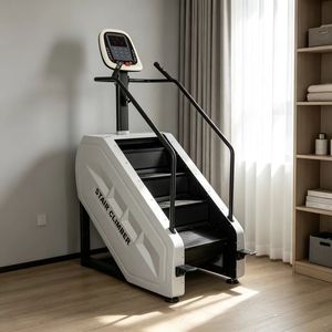 Máquina Comercial Blanca para Subir Escaleras con Peldaños Antideslizantes, Barandilla Segura y Equipo de Entrenamiento para Piernas y Glúteos - Product Image 4