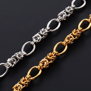 Chaîne à maillons en forme de plante de 10 mm, collier et bracelet en acier inoxydable, chaîne de grande qualité, bijoux punk hip-hop - Product Image 2