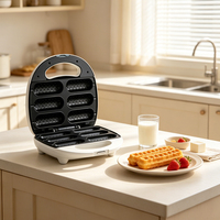 Machine à hot-dogs électrique en plastique JD20307 700W avec plaque antiadhésive et protection contre la surchauffe, idéale pour le petit-déjeuner à la maison, OEM ODM