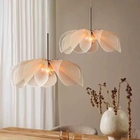 Lustre floral artistique de style crème français pour salons, salles à manger, chambres et salons de thé - Type à suspension filaire