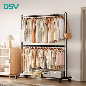 Appendiabiti Moderno a Doppio Strato in Metallo, Stendibiancheria e Portascarpe per Soggiorno e Camera da Letto - Product Image 1