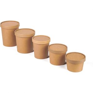 Tazón de Papel Kraft Desechable y Biodegradable para Sopa, Ensalada, Fideos y Sándwiches, Personalizable, con Recubrimiento UV, Venta Caliente - Product Image 1