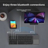 Masaüstü ve Tabletler için Kablosuz Klavye ve Fare Seti için Ultra İnce Katlanabilir Tasarım ABS Malzeme Taşınabilir