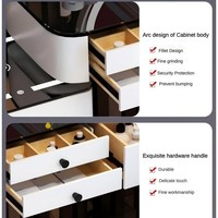 Table de maquillage et de coiffure design Lapin et Ours avec miroir LED et tiroirs