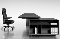 Ensemble de bureau et de chaise de direction moderne, modèle de bureau grand format pour une seule personne, utilisation commerciale requise