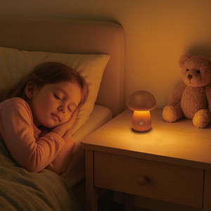 Rechargeable LED Mushroom Night Light 3 Color Stepless Dimming Table <b>Lamp</b> for Bedroom <b>Study</b> Home Decoration - Product Image 5