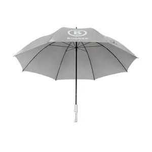 Çelik saplı açık akrilik tutamak açık gri UV geçirmez manuel golf şemsiyesi distribütörü