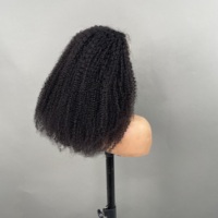Perruque Lace Front 360 Highlight Afro Kinky Curly Brésilienne Vierge 18 Pouces Pré-Pluckée avec Baby Hair Densité 280% Couleur Naturelle