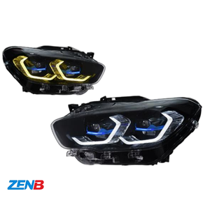 Fari a LED Bicolore con Occhi d'Angelo Stile M4 per <span class=keywords><strong>BMW</strong></span> <span class=keywords><strong>Serie</strong></span> 1 F20 2015-2018, Modifica Gruppo Ottico, Guida a Destra - Product Image 1