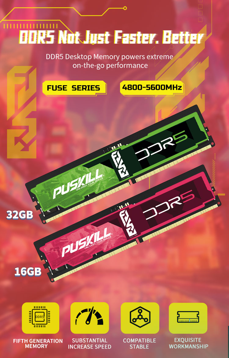 Puskill DDR5 Desktop RAM - High Speed Memory Solutions