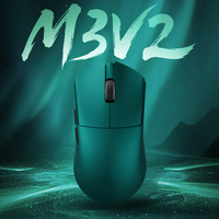 New Darmoshark M3V2 Mouse Aurora hijau ringan 3395 Esports Game tiga Mode Dual 8K Mouse nirkabel hadiah Aksesori komputer