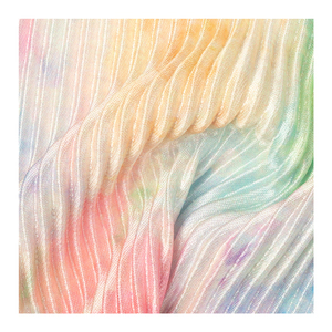 New crapecrinkle <span class=keywords><strong>Micro</strong></span> Stretch 100% <span class=keywords><strong>polyester</strong></span> Voan Xếp Li vải tuyn vải xếp li in vải cho váy hàng may mặc - Product Image 1