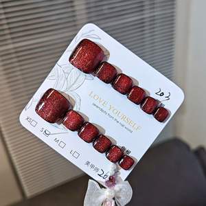 12 <span class=keywords><strong>Uñas</strong></span> Postizas de Estilo Francés Hechas a Mano en <span class=keywords><strong>Color</strong></span> Blanco Vino Tinto, Material Acrílico para <span class=keywords><strong>Uñas</strong></span> Postizas - Product Image 3