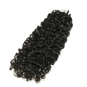 Extensioni per capelli umani all'uncinetto, ricci birmani, senza nodi, invisibili, effetto piuma, con filo centrale, pre-separati, riutilizzabili, effetto bagnato e ondulato - Product Image 5