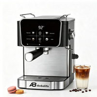 Cafetera Espresso Anbolife de 20 Bares con Control Digital, Válvula de Seguridad, Cappuccino, Filtro Doble de Acero Inoxidable, OEM