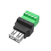 Conector USB Terminal de giro USB Terminal de tornillo de 4 pines Enchufe tipo A Adaptador de enchufe macho/hembra de 4 pines Conector Suministros eléctricos