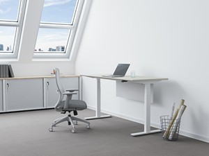 Bureaux de bureau commerciaux modernes à hauteur réglable électriquement, design contemporain, montage facile, <span class=keywords><strong>poste</strong></span> de <span class=keywords><strong>travail</strong></span> <span class=keywords><strong>assis</strong></span>-<span class=keywords><strong>debout</strong></span> extensible 25 mm - Product Image 2