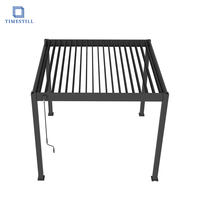 Gazebo en aluminium d'extérieur avec toit à lamelles électriques, pergola motorisée imperméable pour jardin et patio