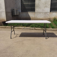 Couleur noire 180cm Restauration Jardin Utilisé En Plastique Pliant en Demi-Table