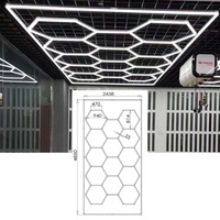 Haute puissance Garage led éclairage hexagone luminosité réglable led hexagone lumière pc corps faisant la machine hexagonale led lumière drl