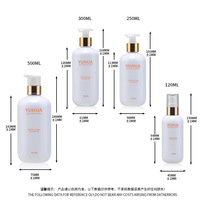 Flacon de lotion en PET blanc multi-tailles avec pompe dorée 120 250 300 500 ml pour salon et maison, pour lotion, shampoing et savon liquide pour les mains