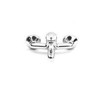 Robinet de douche thermostatique moderne en laiton chromé poli à poignée unique, avec cartouche céramique, 2 trous, garantie 3 ans
