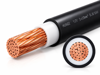 Câble d'alimentation en cuivre monobrin Huaqi YJY 1x10mm² 0,6/1kV, isolé XLPE, gaine PE