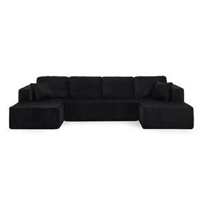 Divano Componibile a U <span class=keywords><strong>Design</strong></span> Compresso Stile <span class=keywords><strong>Moderno</strong></span> Minimalista in Tessuto <span class=keywords><strong>di</strong></span> Velluto a Coste Divano Letto per <span class=keywords><strong>Soggiorno</strong></span> - Product Image 5
