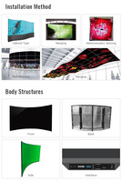 Layar Iklan Fleksibel Tipis Berwarna Penuh Kustom dengan Layar Lengkung OLED Video Wall
