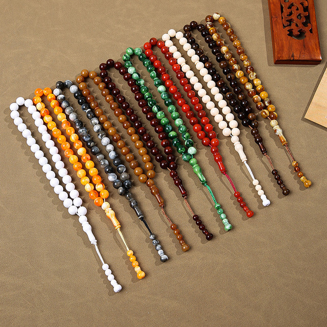 Arabic Cook's Prayer Beads with 33 Beads Held in Hand. Muslim Middle Eastern Style Bracelet. Eastern Style.