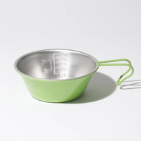 Bol de préparation pour barbecue en acier inoxydable écologique vert clair et gris clair avec échelle de mesure, tasse à marinade et sauce, suspendable pour barbecue extérieur