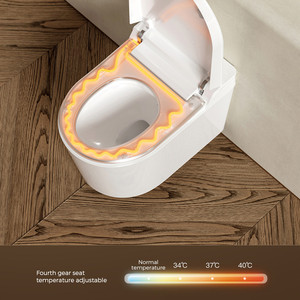 Économisez de l'espace Siège chauffant à chasse d'eau Intelligent Toilette suspendue Affichage LED Céramique intégrée Toilette murale intelligente avec réservoir - Product Image 3