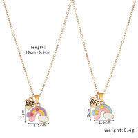 Ensemble de bijoux pour enfants : Collier et boucles d'oreilles élégants pour les fêtes, avec bracelet, en alliage de zinc plaqué or arc-en-ciel, classique, 6 ensembles