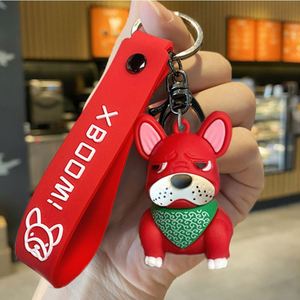 Nuevo Llavero Creativo y Adorable de Perro, Colgante para Bolsa o Coche, Muñeco 3D de PVC Suave, Llavero de Bulldog Francés - Product Image 5
