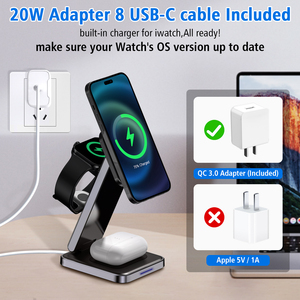 Vina 2024, nouveau design, chargeur sans fil pliable intelligent à levage électrique, chargeur 4 en 1 avec lumière LED - Product Image 3
