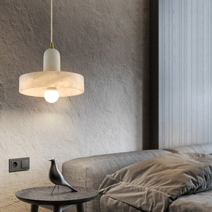 Modern Minimalist Marble Pendant <b>Light</b> E27 Led Single Head Round Chandelier For Bedroom Living Room Nordic Style Home <b>Lighting</b> - Product Image 4