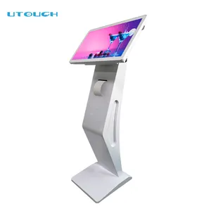 Wireless bank waiting system token touch screen machine queue ticketing kiosk