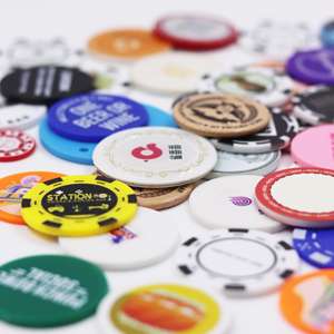 Jetons vierges en plastique de 39 mm avec logo personnalisé imprimé pour jeux, jetons de poker, jetons de chariot de courses - Product Image 3