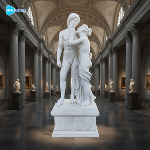 Escultura de Adán y Eva Hecha a Mano en Mármol Blanco, Estatua de Piedra Natural de Alta Calidad para Interiores y Exteriores, para Villas y Parques - Product Image 5