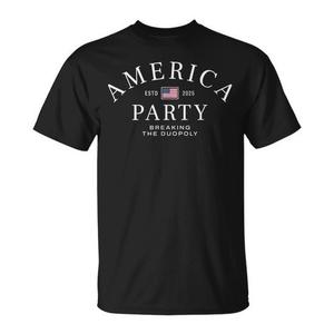 Camiseta America Party Negra para Hombre, Camiseta con Declaración Política, Breaking The Duopoly 2025 - Product Image 1