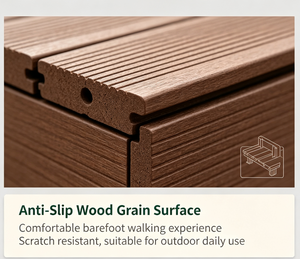 WPC Interlocking Floor Tiles Wood Plastic <strong>Decking</strong> Weather Resistant Anti-Corrosion Patio Balcony Courtyard Outdoor Decoration - Product Image 5