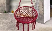 Fauteuil suspendu bohème moderne en macramé, chaise œuf suspendue, hamac tissé en corde pour jardin, terrasse extérieure