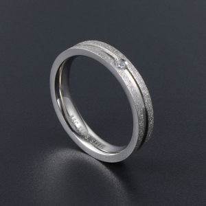 Frosted Diamond Encrusted <b>Couple</b> <b>Rings</b> Titanium Steel Valentine's Day Gift Unisex Jewelry SA543 - Product Image 4