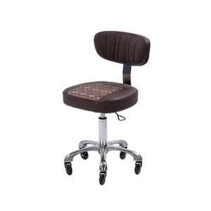 Silla de Barbería Giratoria con Altura Ajustable, Silla de Salón de Belleza con Respaldo de Acero y Material de PU para Técnicos de Uñas - Product Image 1